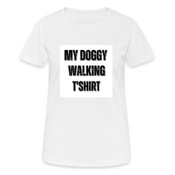 T-shirt de promenade de chien - T-shirt respirant Femme - blanc - Devant - AI Model Female 172 dark (172cm)