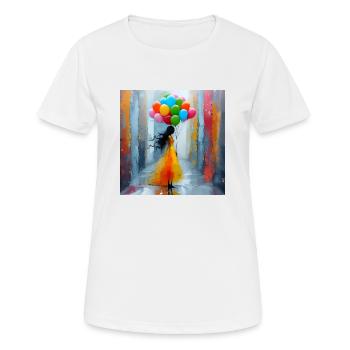 Ballons - T-shirt respirant Femme - blanc - Devant - AI Model Female 172 dark (172cm)