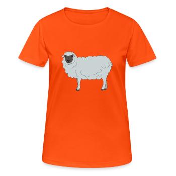 Schaf - Frauen T-Shirt atmungsaktiv - Neonorange - Vorne - AI Model Female 172 dark (172cm)