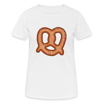 Brezel - Frauen T-Shirt atmungsaktiv - Weiß - Vorne - AI Model Female 172 dark (172cm)