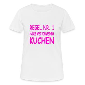 Kuchen - Frauen T-Shirt atmungsaktiv - Weiß - Vorne - AI Model Female 172 dark (172cm)