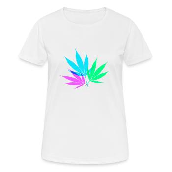 Feuilles de chanvre colorées - T-shirt respirant Femme - blanc - Devant - AI Model Female 172 dark (172cm)