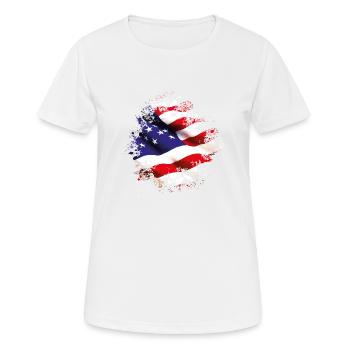 splat États-Unis - T-shirt respirant Femme - blanc - Devant - AI Model Female 172 dark (172cm)