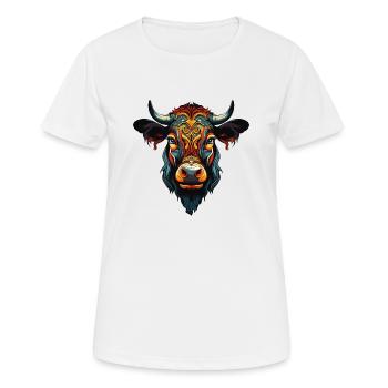 rind kuh - Frauen T-Shirt atmungsaktiv - Weiß - Vorne - AI Model Female 172 dark (172cm)