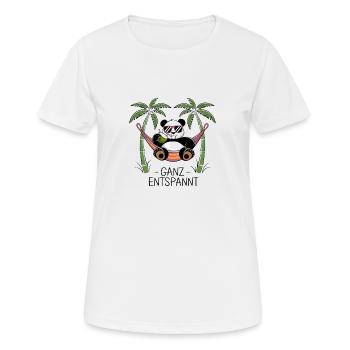 Panda - Complètement détendu - T-shirt respirant Femme - blanc - Devant - AI Model Female 172 dark (172cm)