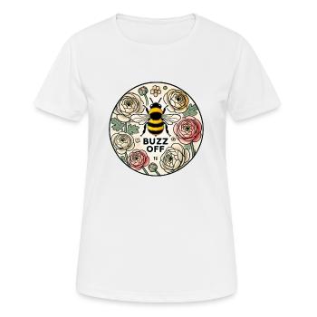 Buzz Off Bee - T-shirt respirant Femme - blanc - Devant - AI Model Female 172 dark (172cm)