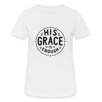 Seine Gnade ist genug - Frauen T-Shirt atmungsaktiv - Weiß - Vorne - AI Model Female 172 dark (172cm)