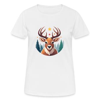 Weihnachtliches Rentier - Frauen T-Shirt atmungsaktiv - Weiß - Vorne - AI Model Female 172 dark (172cm)