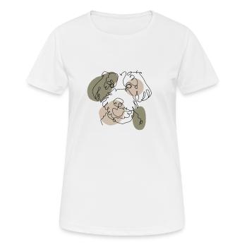 Pudel Eine Linie Bunte Vintage Spots - Frauen T-Shirt atmungsaktiv - Weiß - Vorne - AI Model Female 172 dark (172cm)
