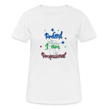 Fais semblant d’être un joueur de paintball professionnel - T-shirt respirant Femme - blanc - Devant - AI Model Female 172 dark (172cm)