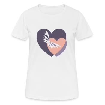 Butterfly in 2 hearts - Women's Breathable T-Shirt - white - Front - AI Model Female 172 dark (172cm)
