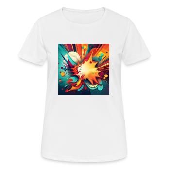 Abstract Colourful Splash with Explosive Design - Women's Breathable T-Shirt - white - Front - AI Model Female 172 dark (172cm)