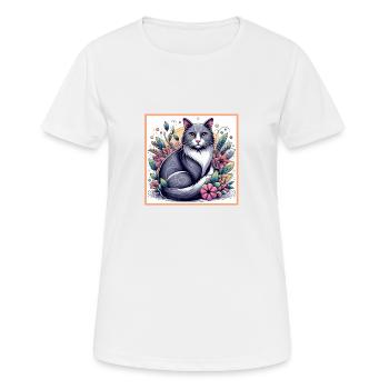 Domestic Cat Gifts - Women's Breathable T-Shirt - white - Front - AI Model Female 172 dark (172cm)