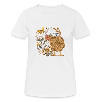 Chicken, chicken, hen, nature, animal lover, animal lover - Women's Breathable T-Shirt - white - Front - AI Model Female 172 dark (172cm)