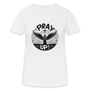 Bete nach oben - Frauen T-Shirt atmungsaktiv - Weiß - Vorne - AI Model Female 172 dark (172cm)