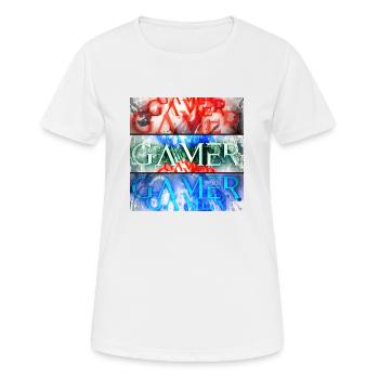 Gamer - Frauen T-Shirt atmungsaktiv - Weiß - Vorne - AI Model Female 172 dark (172cm)