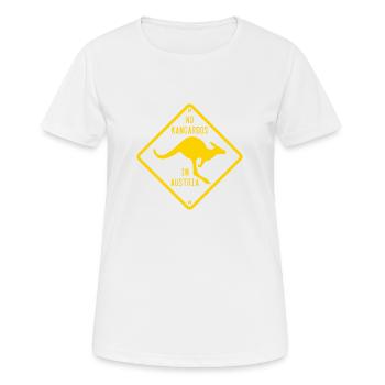Keine Kängurus in Österreich Straßenschild - Frauen T-Shirt atmungsaktiv - Weiß - Vorne - AI Model Female 172 dark (172cm)