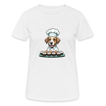 Dog Chef Dog Friends Cadeau Muffin Cuisson - T-shirt respirant Femme - blanc - Devant - AI Model Female 172 dark (172cm)