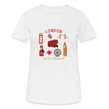 Monuments de Londres sur le thème du voyage - T-shirt respirant Femme - blanc - Devant - AI Model Female 172 dark (172cm)