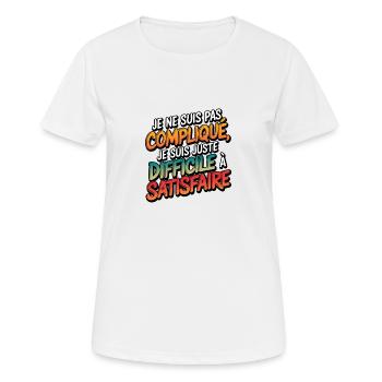 I'm not complicated, I'm just difficult - Women's Breathable T-Shirt - white - Front - AI Model Female 172 dark (172cm)