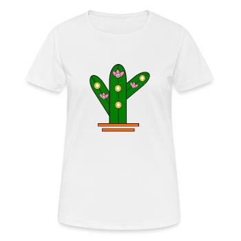 Glowing cactus - Frauen T-Shirt atmungsaktiv - Weiß - Vorne - AI Model Female 172 dark (172cm)