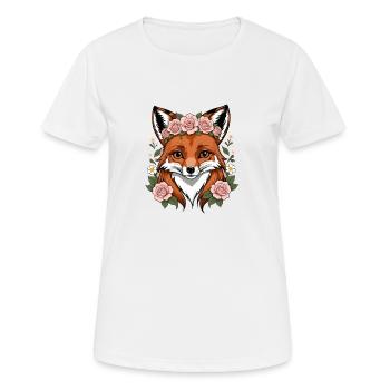Fox Fox Flowers Cute Gift Animal Love for Women - Women's Breathable T-Shirt - white - Front - AI Model Female 172 dark (172cm)