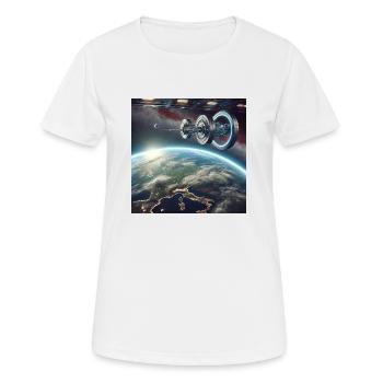 Orbiting Innovation - Women's Breathable T-Shirt - white - Front - AI Model Female 172 dark (172cm)