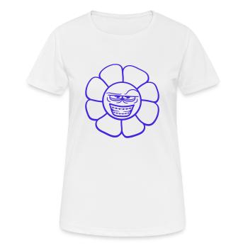 fleur peep méchant méchant méchant cool sourire vilain visage - T-shirt respirant Femme - blanc - Devant - AI Model Female 172 dark (172cm)