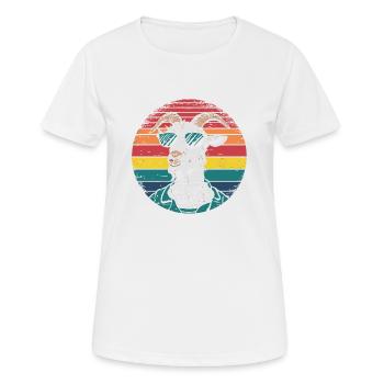 Drôle de dicton de chèvre – Avez-vous de l’herbe ? - T-shirt respirant Femme - blanc - Devant - AI Model Female 172 dark (172cm)