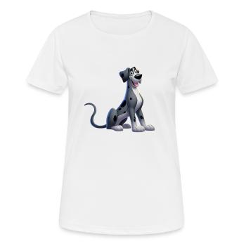 dogue allemand - T-shirt respirant Femme - blanc - Devant - AI Model Female 172 dark (172cm)
