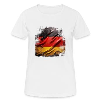 Deutschlandflagge grunge - Frauen T-Shirt atmungsaktiv - Weiß - Vorne - AI Model Female 172 dark (172cm)