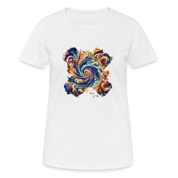 Tourbillon abstrait vibrant - T-shirt respirant Femme - blanc - Devant - AI Model Female 172 dark (172cm)