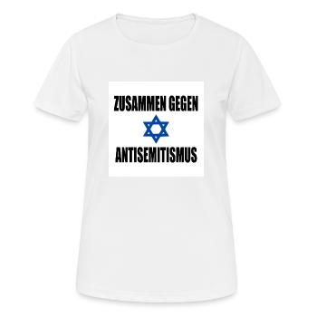 zusammen gegen antisemitismus - Frauen T-Shirt atmungsaktiv - Weiß - Vorne - AI Model Female 172 dark (172cm)