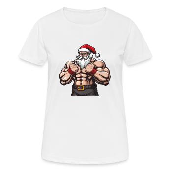 Le Père Noël fort - T-shirt respirant Femme - blanc - Devant - AI Model Female 172 dark (172cm)