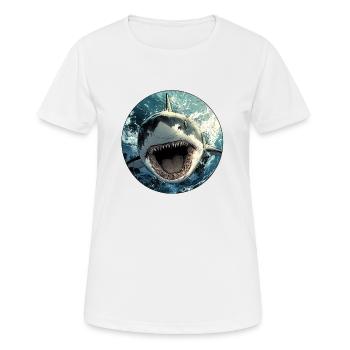 Angriff der Tiefe: Das ultimative Raubtier! - Frauen T-Shirt atmungsaktiv - Weiß - Vorne - AI Model Female 172 dark (172cm)