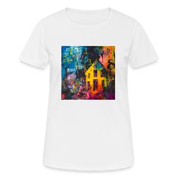 Niveau d’information - T-shirt respirant Femme - blanc - Devant - AI Model Female 172 dark (172cm)