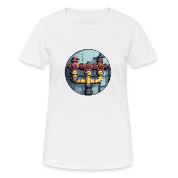 Industrial Pipe Construction - Women's Breathable T-Shirt - white - Front - AI Model Female 172 dark (172cm)