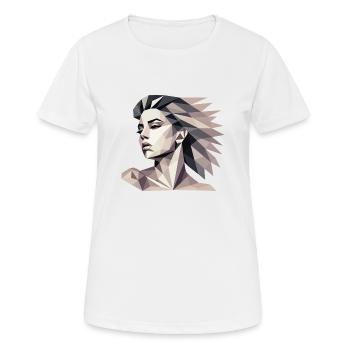 Design « Réflexion triangulaire » - T-shirt respirant Femme - blanc - Devant - AI Model Female 172 dark (172cm)
