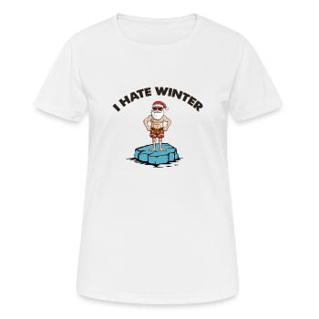Père Noël Banquise Hiver - T-shirt respirant Femme - blanc - Devant - AI Model Female 172 dark (172cm)