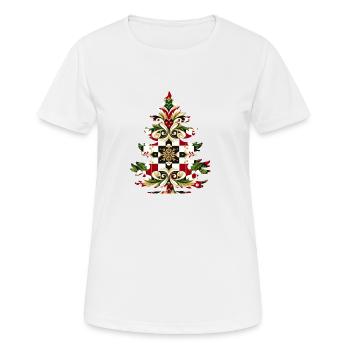 Tannenbaum mit Ornamenten - Frauen T-Shirt atmungsaktiv - Weiß - Vorne - AI Model Female 172 dark (172cm)