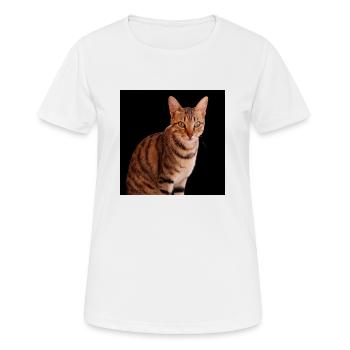Chat chat chaton doux - T-shirt respirant Femme - blanc - Devant - AI Model Female 172 dark (172cm)