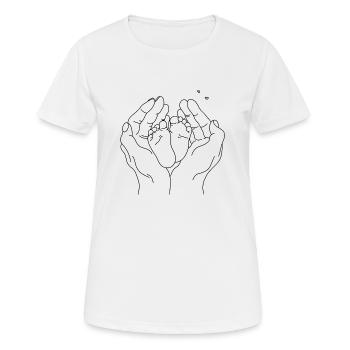 Lineart Pieds de Bébé - T-shirt respirant Femme - blanc - Devant - AI Model Female 172 dark (172cm)