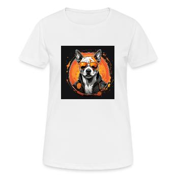American Staffordshirte Terrier with Sunglasses - Women's Breathable T-Shirt - white - Front - AI Model Female 172 dark (172cm)