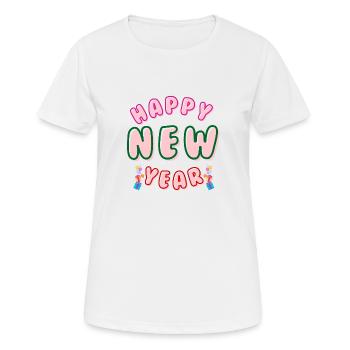 Happy New Year - Frauen T-Shirt atmungsaktiv - Weiß - Vorne - AI Model Female 172 dark (172cm)