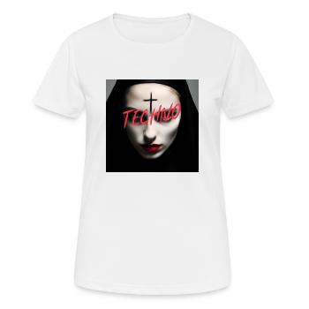 Satanic Techno Nun - Rave Design - Women's Breathable T-Shirt - white - Front - AI Model Female 172 dark (172cm)