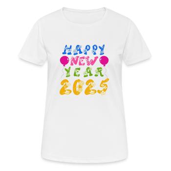 Happy New Year 2025 - Frauen T-Shirt atmungsaktiv - Weiß - Vorne - AI Model Female 172 dark (172cm)