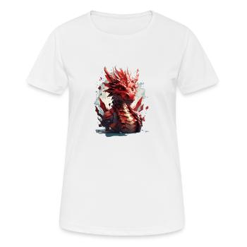 Drache - Frauen T-Shirt atmungsaktiv - Weiß - Vorne - AI Model Female 172 dark (172cm)