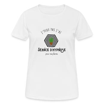 J’peux pas j’ai séance d’hypnose pour ma plante - T-shirt respirant Femme - blanc - Devant - AI Model Female 172 dark (172cm)
