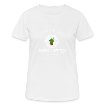 J’peux pas j’ai séance d’hypnose pour ma plante - T-shirt respirant Femme - blanc - Devant - AI Model Female 172 dark (172cm)