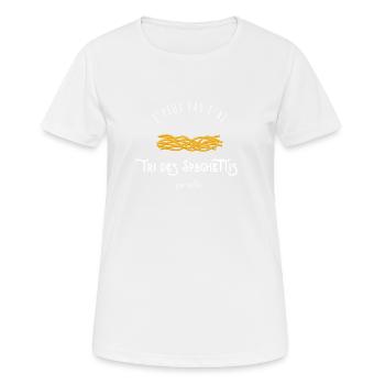 J’peux pas j’ai tri des spaghettis par taille - T-shirt respirant Femme - blanc - Devant - AI Model Female 172 dark (172cm)